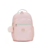 Kipling Large Backpack with Separate Laptop Compartment Female Blush Metallic Seoul College