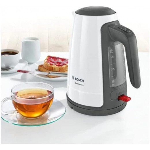 Bosch Electric Kettle with a Power of 2400 W and a Capacity of 1.7 liters  Stainless Steel, Gray