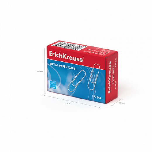 ErichKrause Paper clips plated 28mm, zinc