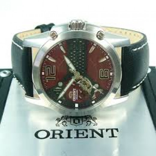 Orient Watch with Leather Strap in Black color