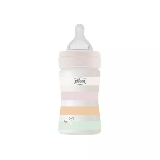 Chicco Well Being Bottle Anti-Colic System Slow Flow 150Ml 0M+ pink