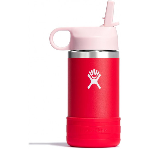 Hydro Flask 12 Oz Kids Wide Mouth Straw Cap Goji Red