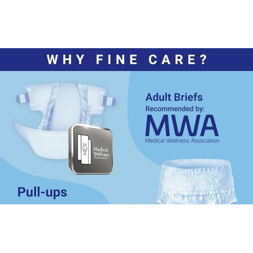 Fine Care Incontinence Unisex Adult Diaper Brief, Large, waist size 100 - 140 cm (39 – 55 Inch), 16 diapers