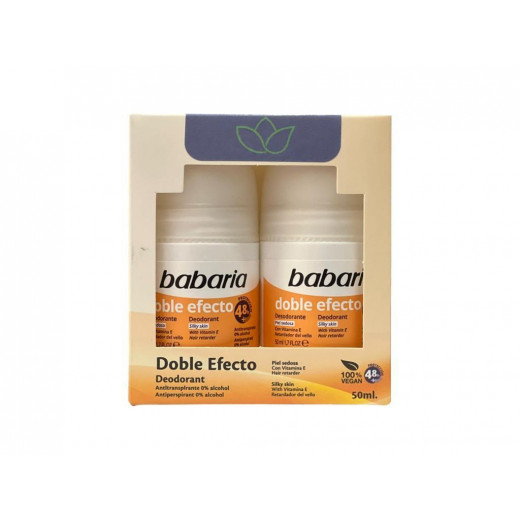 Babaria Double Effect Roll-On Deodorant Offer 50Ml*2