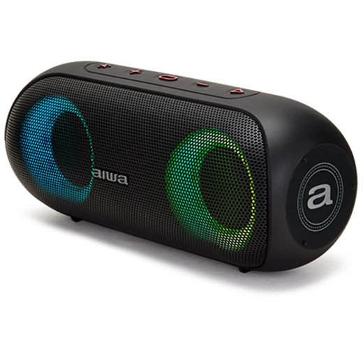 Aiwa Stereo Bluetooth Speaker 20W RMS with RGB Lightning, Black