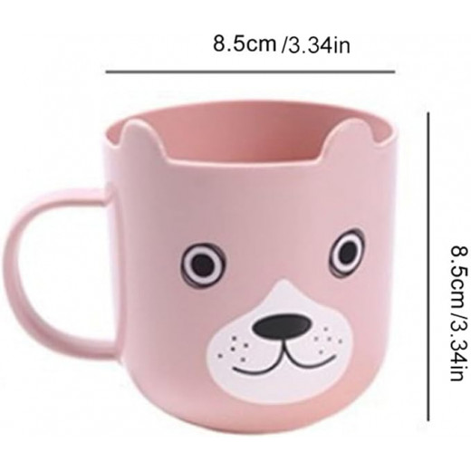 High Quality Cute Cartoon Toothbrushing Cup Children′s Tooth Cup Gargle Cup with Handle peach 3.4W x 3.5H