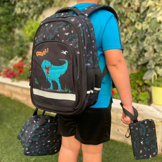 Boys School Backpack Backpack with Lunch Bag & Pencil Case Dragon