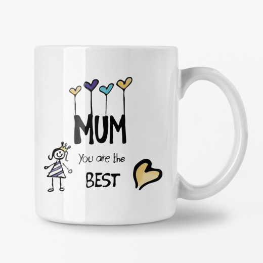 Coffee Mug for Mom's, Hearts Design, 325 Ml