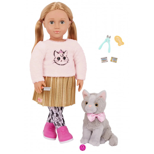 Our Generation - Doll with Pet Kitten, Melena and Mittens