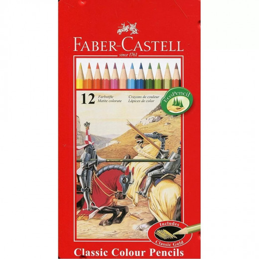 Faber Castell | Classic Color Pencils in Metal Tin Box | Set of 12