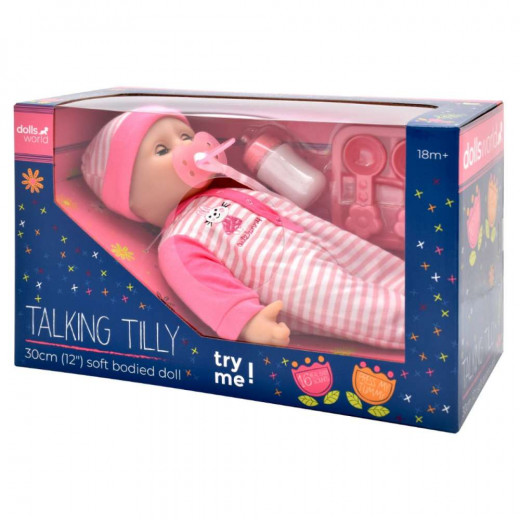 Dolls World | Baby Doll Tilly With Real Baby Sounds & Accessories | 30 cm