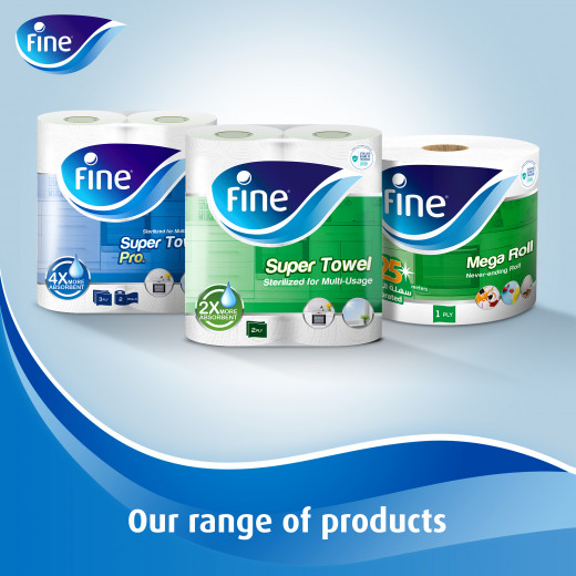 Fine kitchen mega towel highly absorbent and sterilized paper 2 ply 400 gram