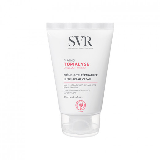 SVR Laboratoires Topialyse Mains, 50 Ml, Nutri-repair Hands Cream, Damaged Or Dry Skin