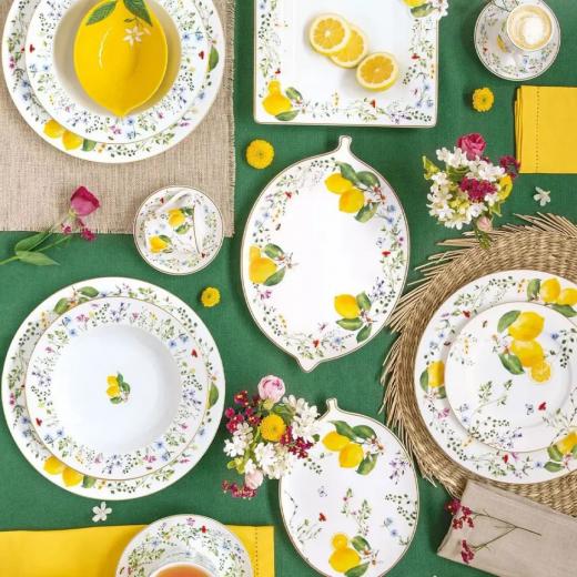 Easy Life Fleurs et Citrons Dinner Plate Multicolored 26.5cm