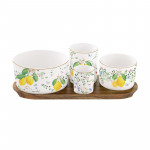 Easy Life Fleurs et Citrons Appetizer Set Multicolored 5-Piece