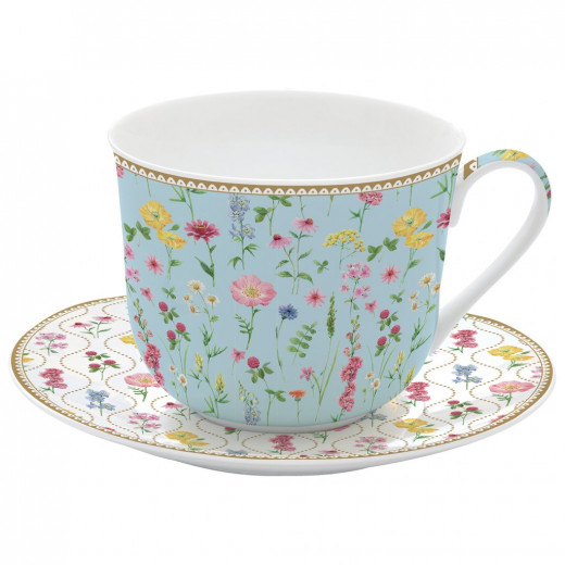 Easy Life Meadow Flowers Multicolored 400ml 2-Piece Teacup Set in Box