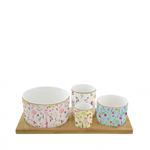 Easy Life Meadow Flowers Appetizer Set  Multicolored 5-Piece