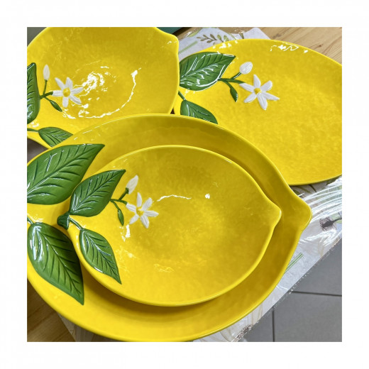 Easy Life Fleurs et Citrons 30x22cm Bowl - Yellow