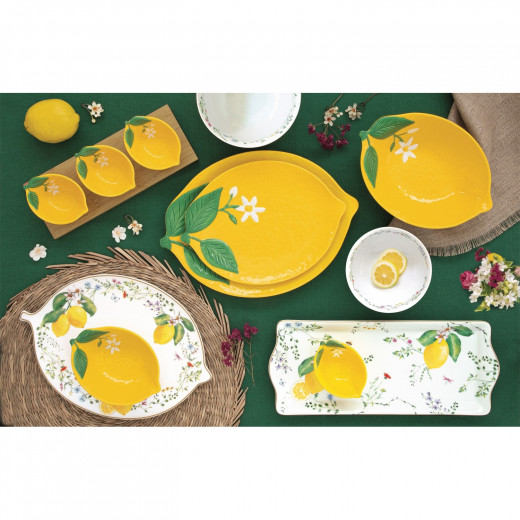 Easy Life Fleurs et Citrons 30x22cm Bowl - Yellow