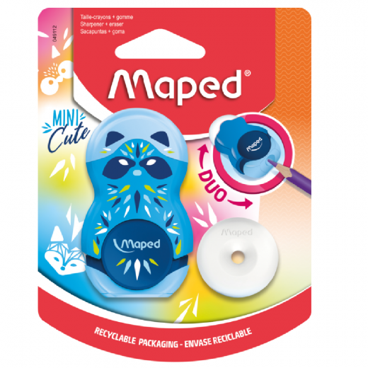 Maped pencil sharpener / eraser duo MINI CUTE KIDS BLISTER