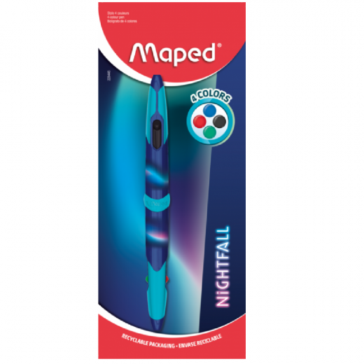 Maped Ball Pen Twin Tip  Nightfall 4-colour