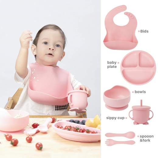 Ozey Silicone Baby Feeding Set Dark Light Green