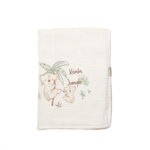 BiOrganic Koala Jungle Blanket Muslin Mint (Size 88*110)