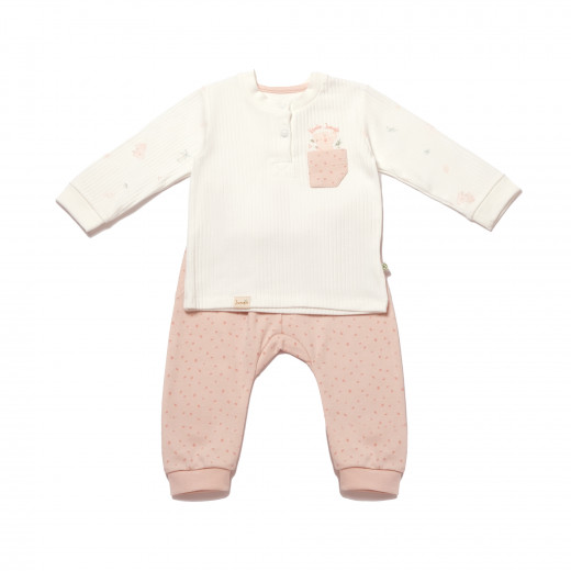 BiOrganic Koala Jungle Sweatshirt and Trousers Pink (18-24 Months)