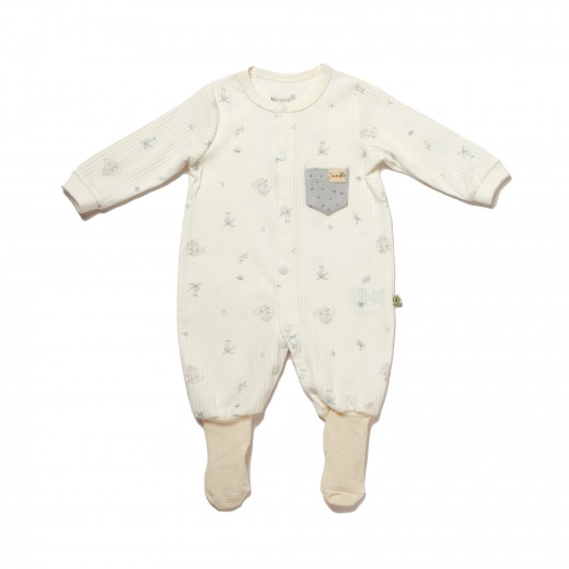 BiOrganic Koala Jungle Romper With Feet Grey (9-12 Months)