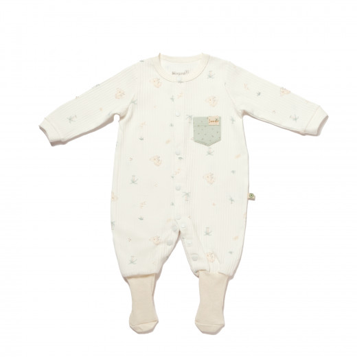 BiOrganic Koala Jungle Romper With Feet Mint (3-6 Months)