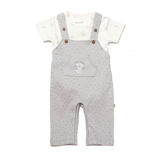 BiOrganic Koala Jungle Slopet Overall Grey (3-6 Months)