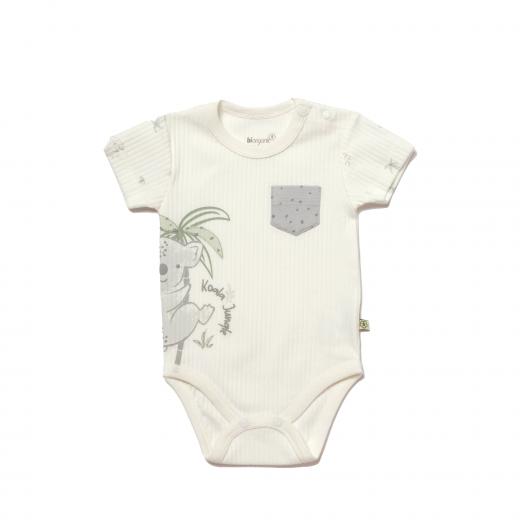 BiOrganic Koala Jungle Body Short Sleeve Grey (6-9 Months)