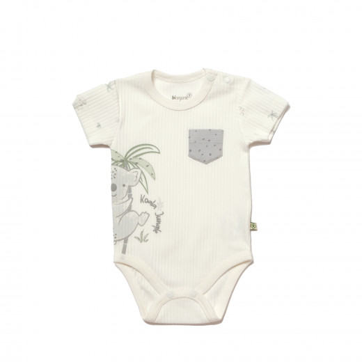 BiOrganic Koala Jungle Body Short Sleeve Grey (9-12 Months)