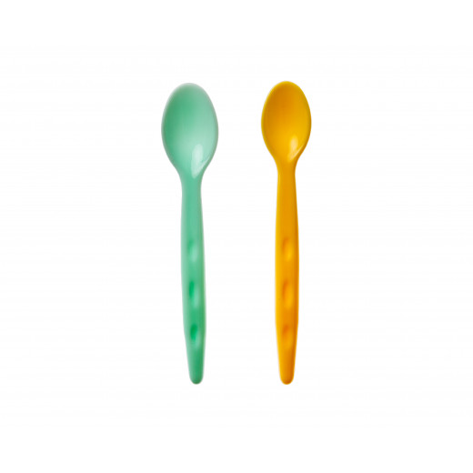 Babyjem Baby Food Spoon 2 Pcs/Green-Yellow