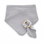 Babyjem Muslin Bib With Teether Grey