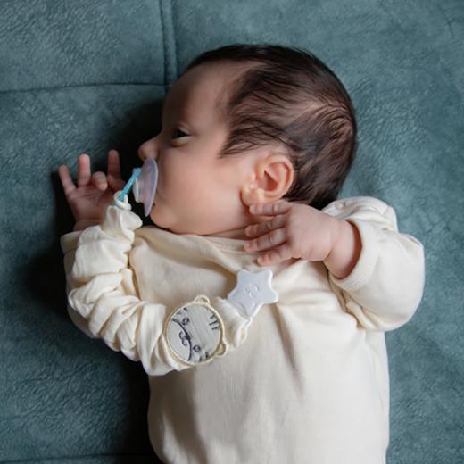 Babyjem Pacifier Hanger With Raw Silk Material(Muslin) Cream