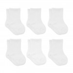 Bistyle 6-Pairs Combed Flat Quarter Socks (12-24 m) White