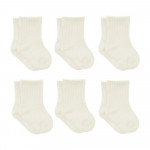 Bistyle 6-Pairs Combed Flat Quarter Socks (6-12 m) Beige