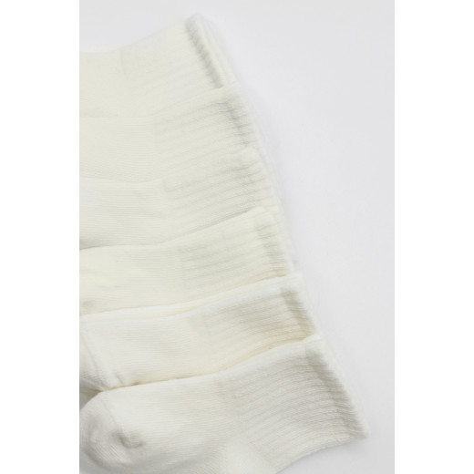 Bistyle 6-Pairs Combed Flat Quarter Socks (24-36 m) Beige