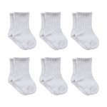 Bistyle 6-Pairs Combed Flat Quarter Socks (24-36 m) Grey