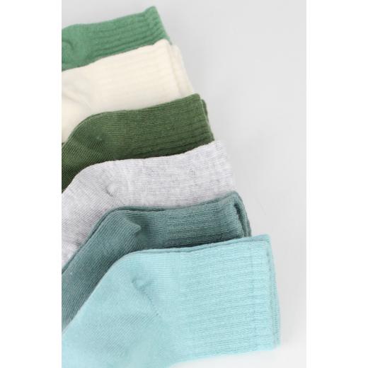 Bistyle Colors 6-Pairs Combed Flat Quarter Socks (0-6 m) Colored