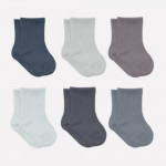 Bistyle Colors 6-Pairs Combed Flat Quarter Socks (24-36 m) Colored