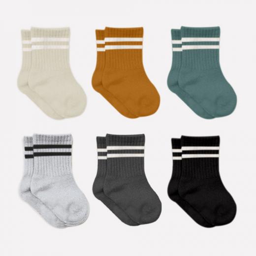 Bistyle 6-Pairs Combed Circlip Quarter Socks (0-6 m) Colored