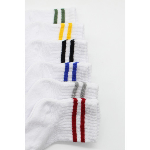 Bistyle 6-Pairs Combed Circlip Quarter Socks (12-24 m) Colored