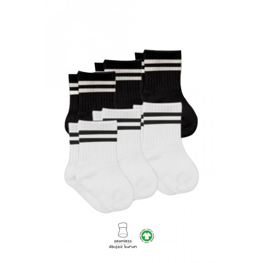 Bistyle 6-Pairs Combed Circlip Quarter Socks (0-6 m) Colored