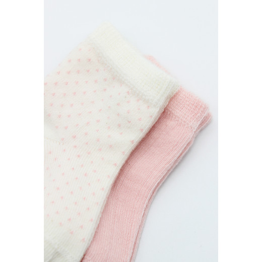 Bistyle Organic 2-Pairs Combed Socks (0-6 m) Pink