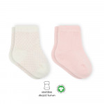 Bistyle Organic 2-Pairs Combed Socks (6-12 m) Pink