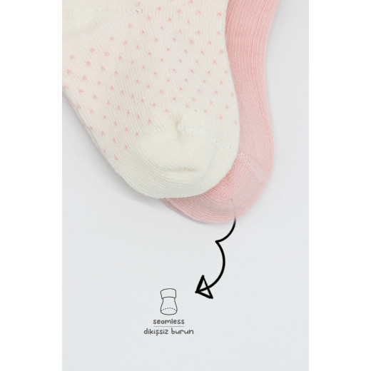 Bistyle Organic 2-Pairs Combed Socks (12-24 m) Pink