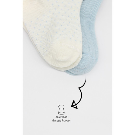 Bistyle Organic 2-Pairs Combed Socks (6-12 m) Blue