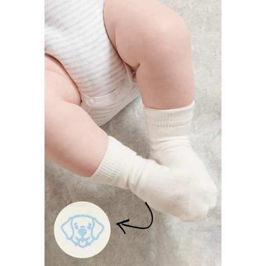 Bistyle Organic 2-Pairs Combed Non-slip Socks (12-24 m) Blue